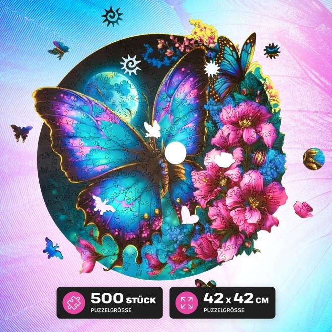 EscapeWelt Puzzle luminescent en bois Papillon 500 pièces