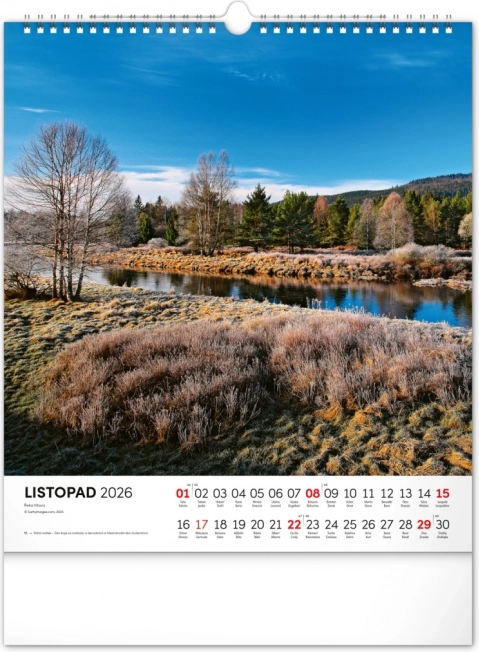 Calendrier mural Šumava 2026