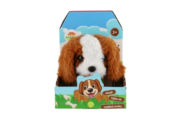 Chien Max 15x12cm à piles avec son et mouvement dans une boîte 13x19x18cm