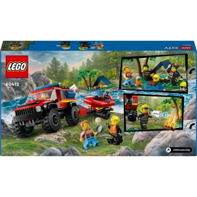 LEGOae City 60412 Camion de pompiers 4x4 et bateau de sauvetage