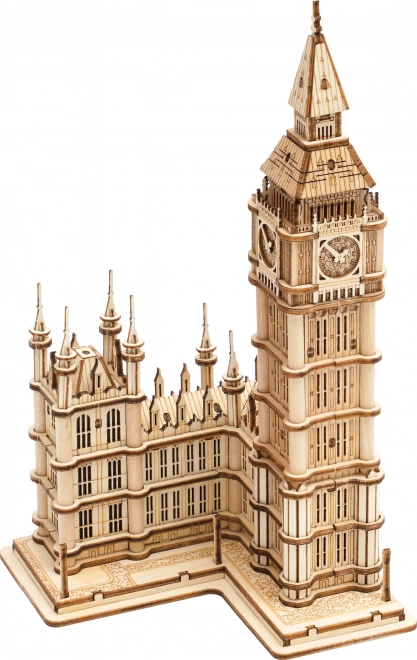Puzzle 3D en bois RoboTime Tour de l'horloge Big Ben éclairée