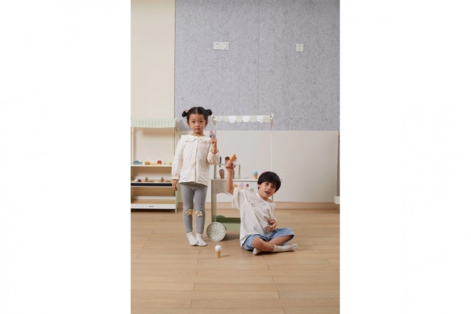 Stand de crème glacée en bois