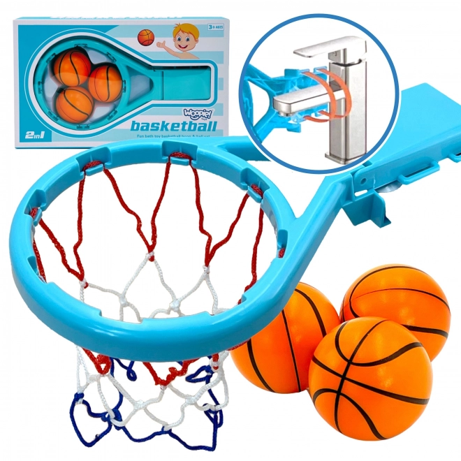 Woopie jouet de bain basket-ball + set de balles 2en1