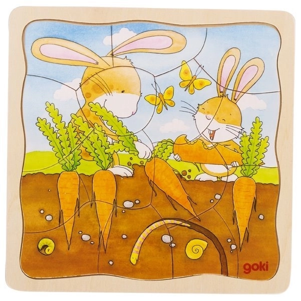Puzzle en couches Lapin et carotte