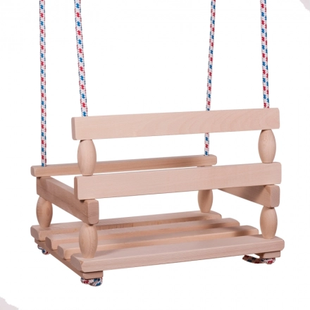 Balançoire en bois naturel