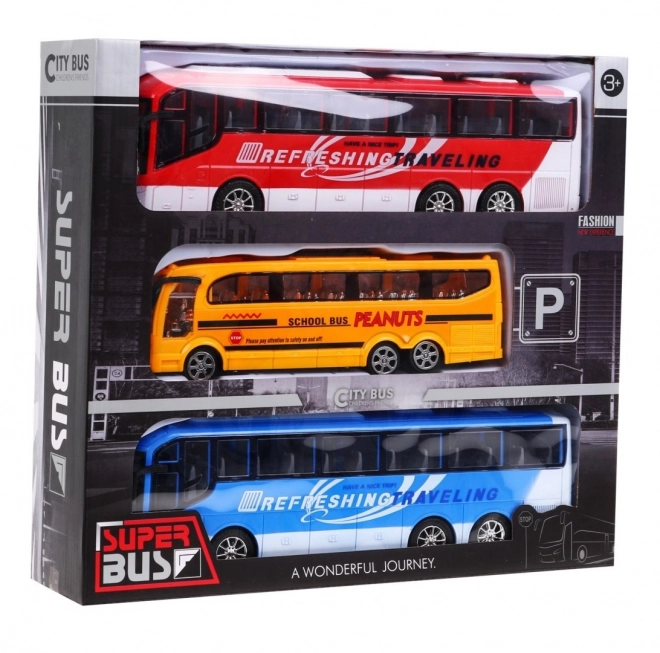 3 modèles de bus pour enfants 3+ Bus scolaire + Bus d'excursion + Couleurs vives