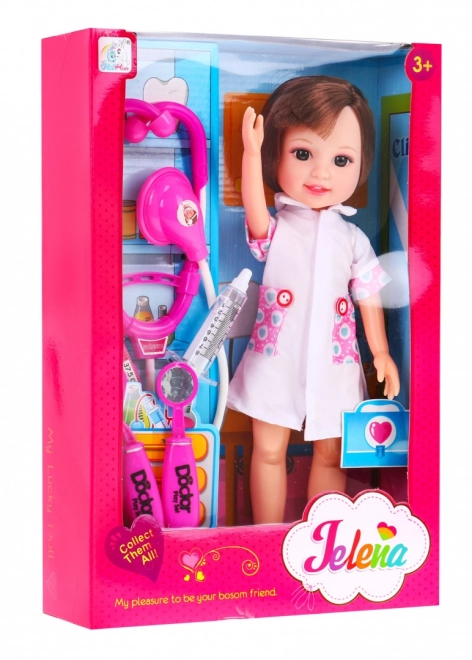 Grande poupée infirmière pour enfants 3+ Accessoires pour médecin + stéthoscope + thermomètre + seringue