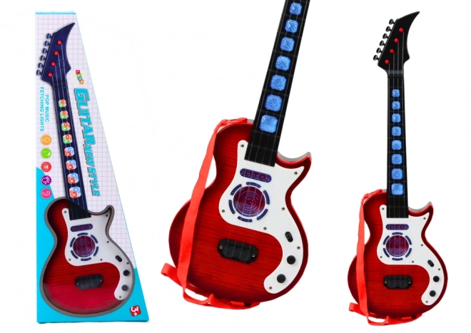 Guitare électrique pour enfants avec mélodies et lumières rouge