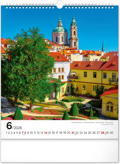 Calendrier mural Prague 2026