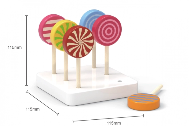 Sucettes colorées en bois Viga - ensemble de 6 pièces