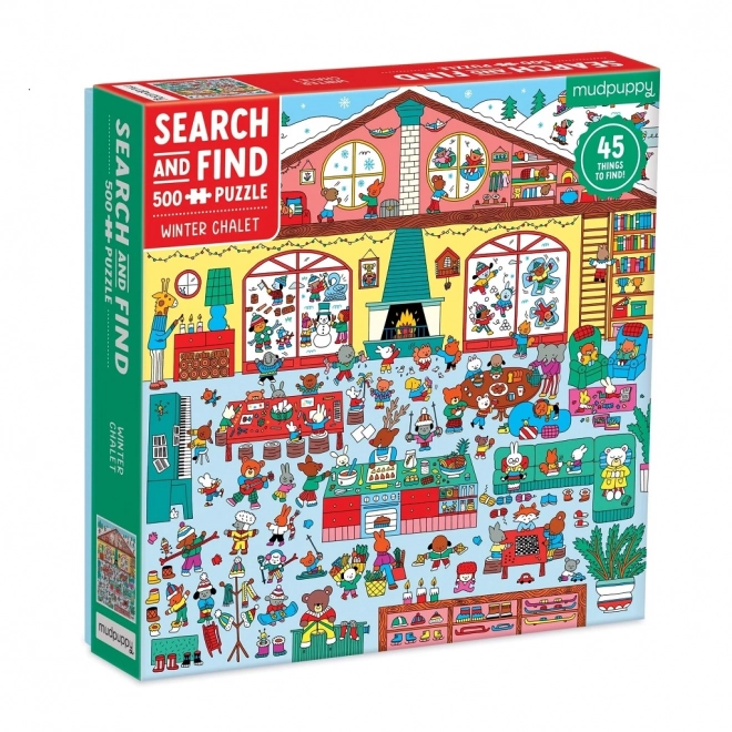 Mudpuppy Puzzle Chalet d'hiver 500 pièces