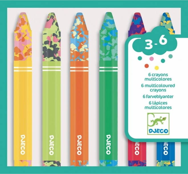 DJECO Crayons de cire arc-en-ciel