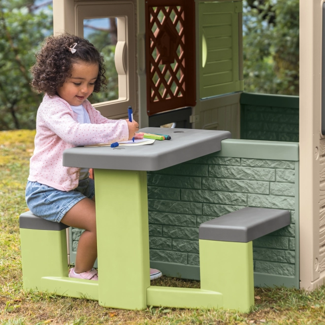 Table de pique-nique avec bancs pour maisonnettes d'enfants