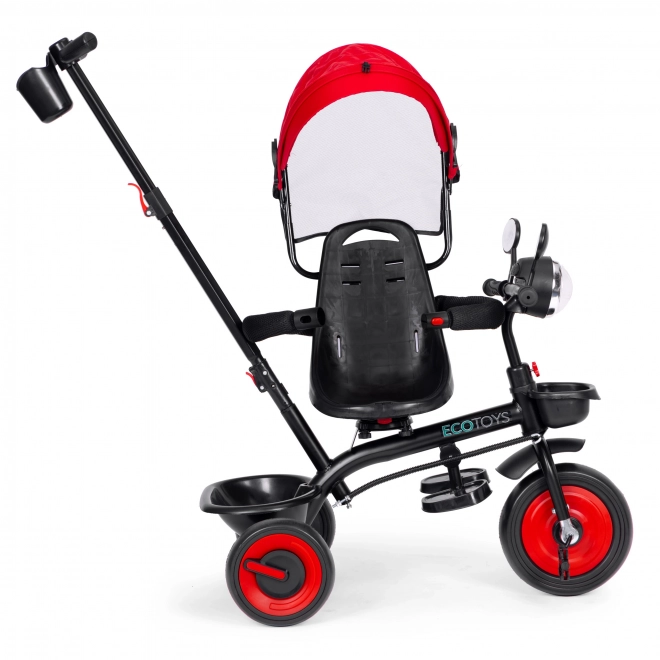 Tricycle 3en1 avec siège pivotant et auvent rouge ECOTOYS