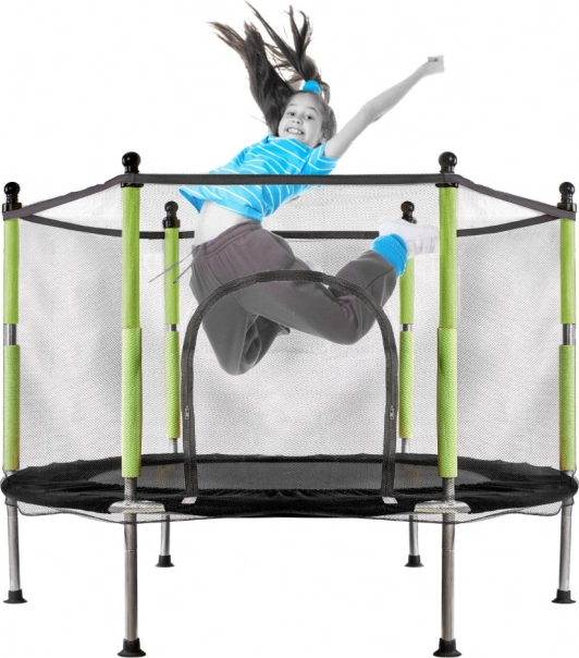 trampoline de jardin pour enfants avec filet vert 140 cm
