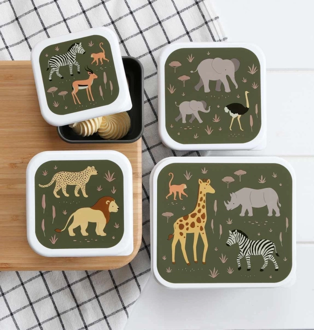 Set de quatre boîtes à goûter A Little Lovely Company – Savane