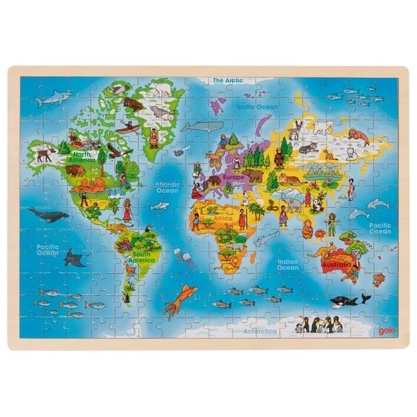 Puzzle éducatif carte du monde