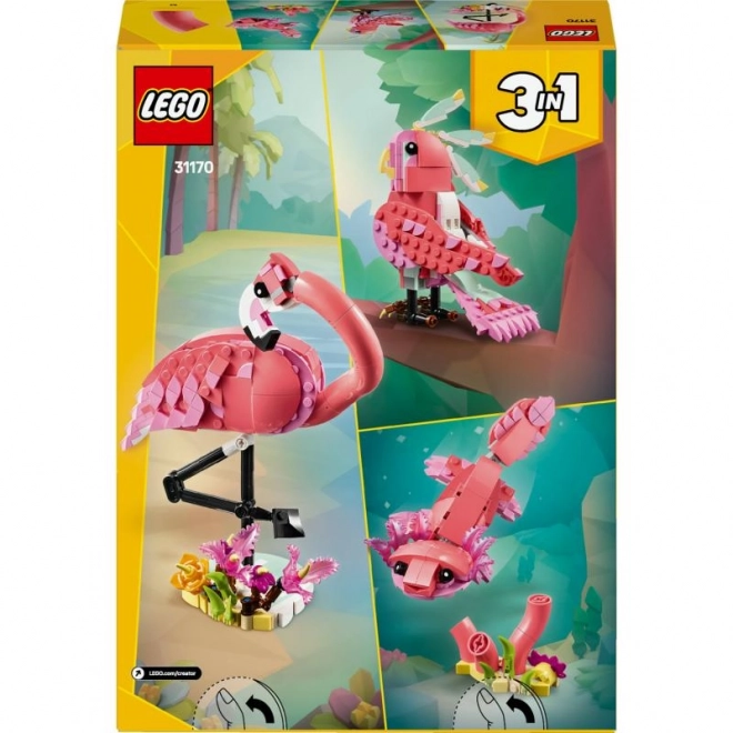 LEGO Creator 3 en 1 31170 Animaux Sauvages : Flamant Rose
