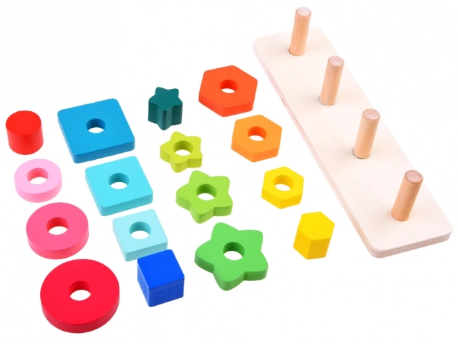 Puzzle en bois logique coloré