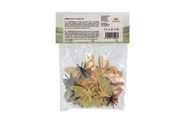Papillons 12 pièces en plastique 7-8cm dans un sachet