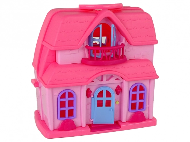 Maison Villa ensemble avec éclairage en plastique rose