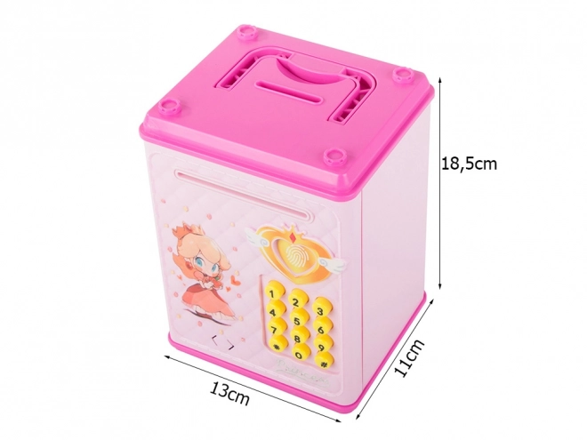 Coffre-fort pour enfants à code PIN pour pièces et billets - rose