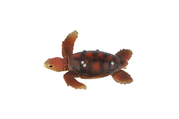 Tortue caouanne en plastique 8 cm dans un sac