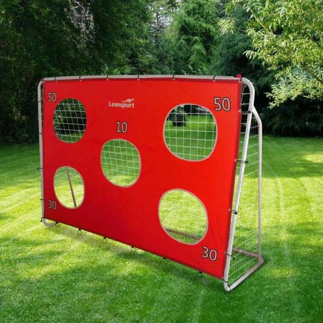 But de football d'entraînement avec filet cible rouge 213x152x75 cm