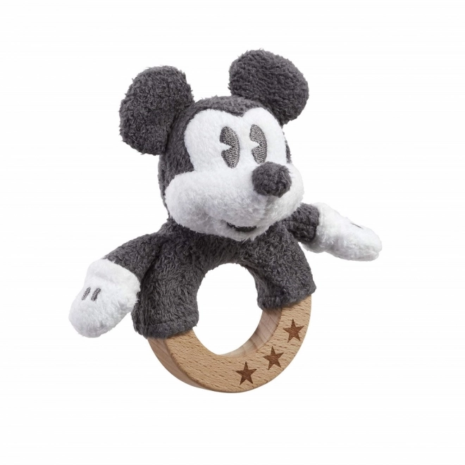 Hochet en bois/tissu Mickey Mouse Rainbow