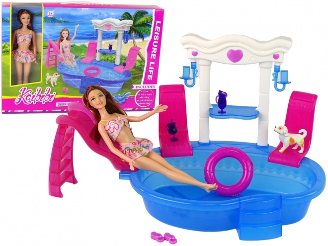 Accessoires pour poupées d’enfants Toboggan de piscine