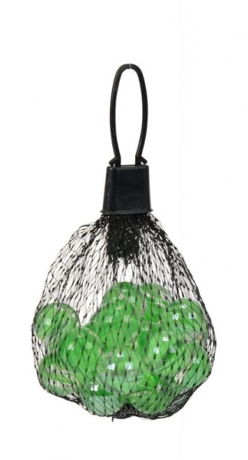 Billes en verre dans un filet