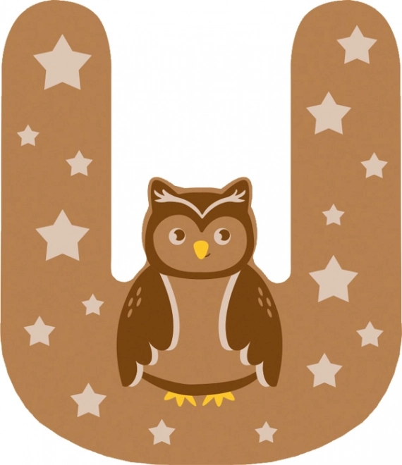 Lettre en bois U petit pied