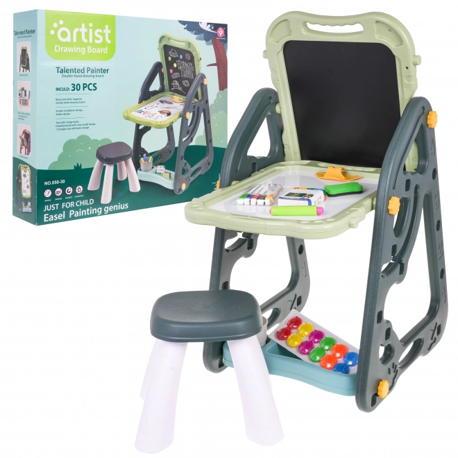 Tableau multifonctionnel pour enfants 3+ avec tableau magnétique et petite chaise