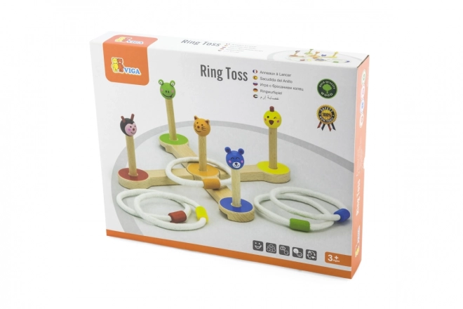 VIGA jeu en bois de lancer des anneaux sur des animaux