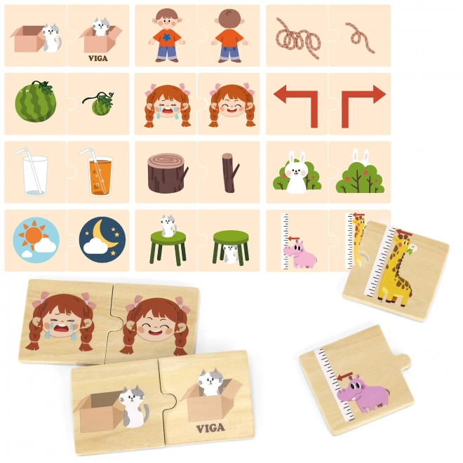 Puzzle en bois avec images d'opposés VIGA