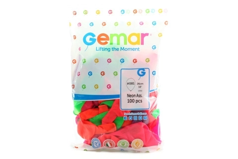 Ballons gonflables néon 26 cm - 100 pièces