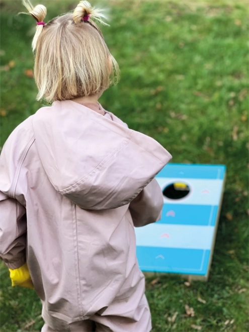 Petit pied Jeu 2-en-1 Cornhole et hockey de table Actif