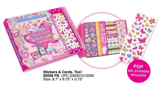 Ensemble d'autocollants et de cartes Papillons