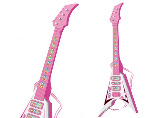 Guitare électrique pour enfants avec lumières et mélodies rose