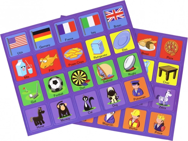Cartes illustrées avec mots anglais