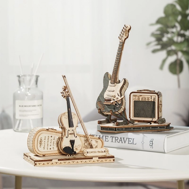Puzzle 3D en bois RoboTime - Guitare Électrique