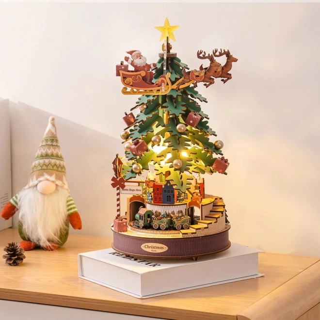 RoboTime 3D puzzle en bois boîte à musique Sapin de Noël