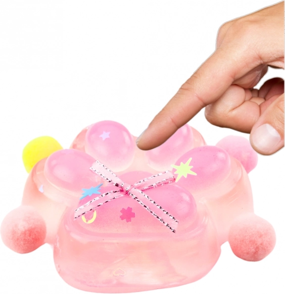 Jouet antistress Patte de chat Gniotek transparent avec nœud