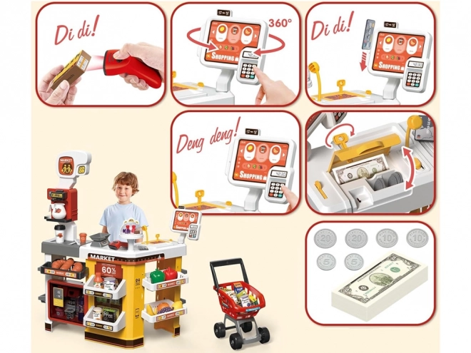 Grand supermarché de pâtisserie + accessoires de chariot ZA4638