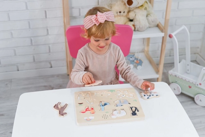 Puzzle en bois avec sons - animaux de la ferme