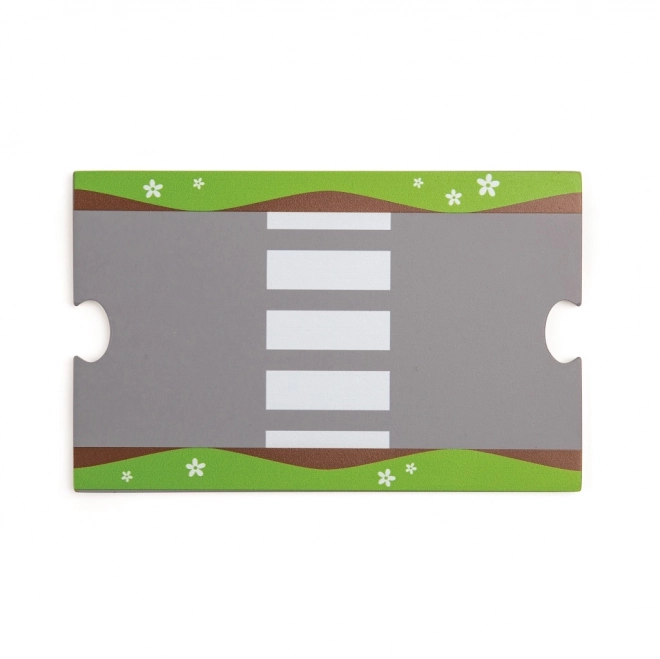 Bigjigs Rail Circuit en bois avec route de campagne 80 pièces