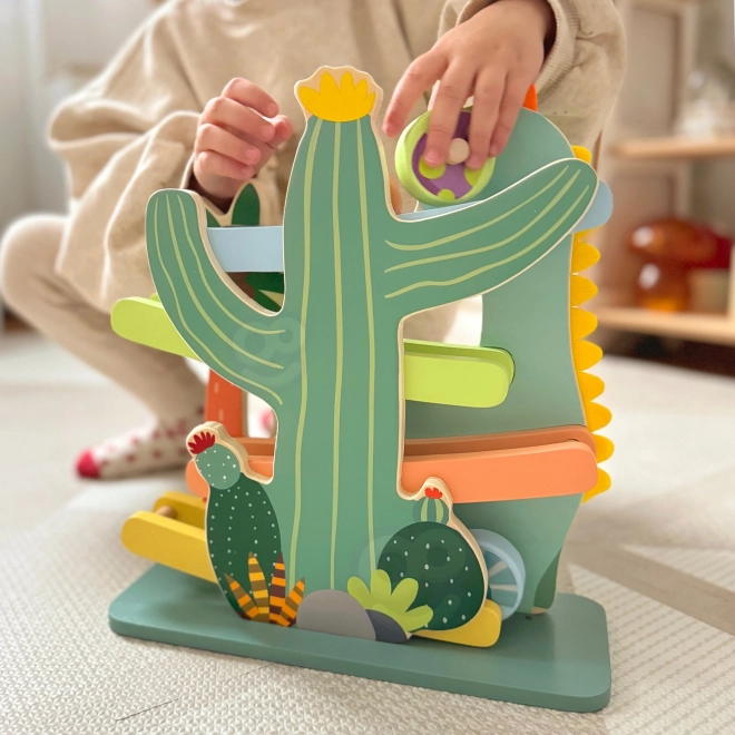 Piste de dinosaures en bois classique