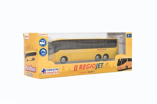 Autobus RegioJet métal/plastique 18,5cm à rétrofriction en boîte