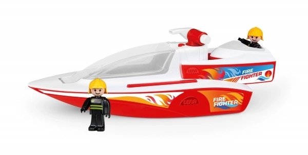 Bateau de pompier avec fonction de pulvérisation et bateau Boaties avec figurines