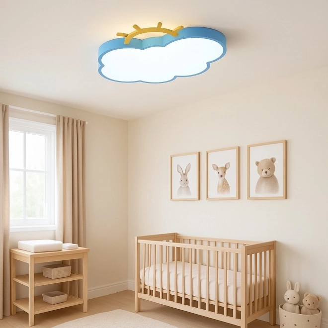 Lampe de plafond LED Chmurka pour enfants avec télécommande bleu